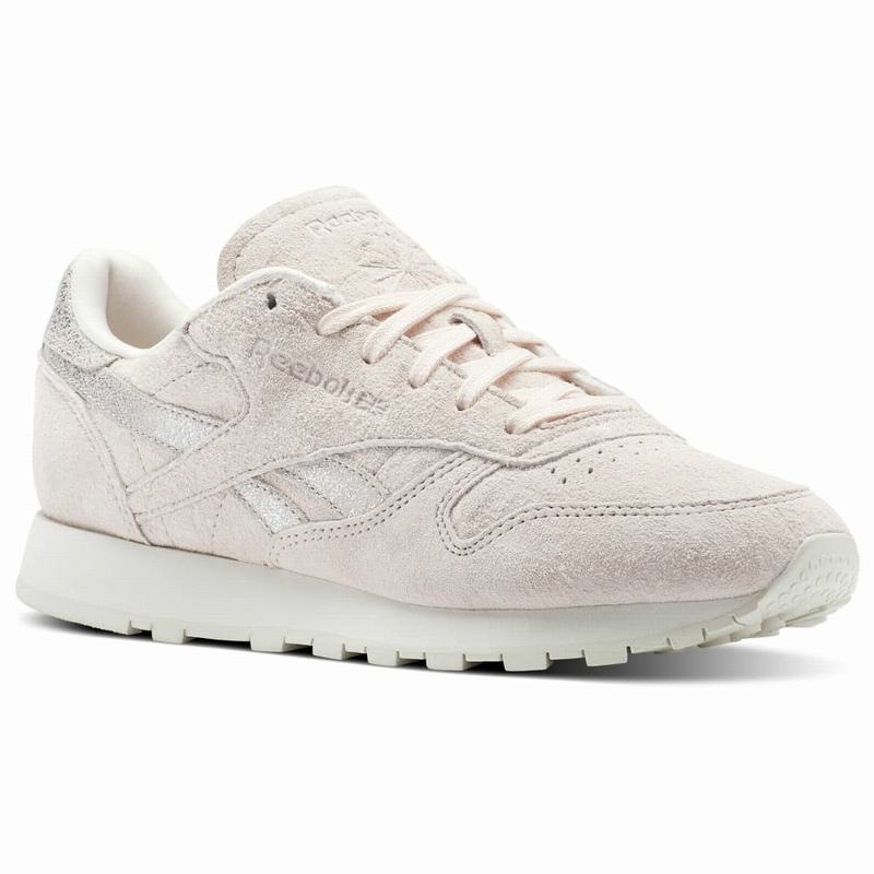 Reebok Classic Leather Shimmer Tenisky Damske - Ruzove/Strieborne JH4274QG